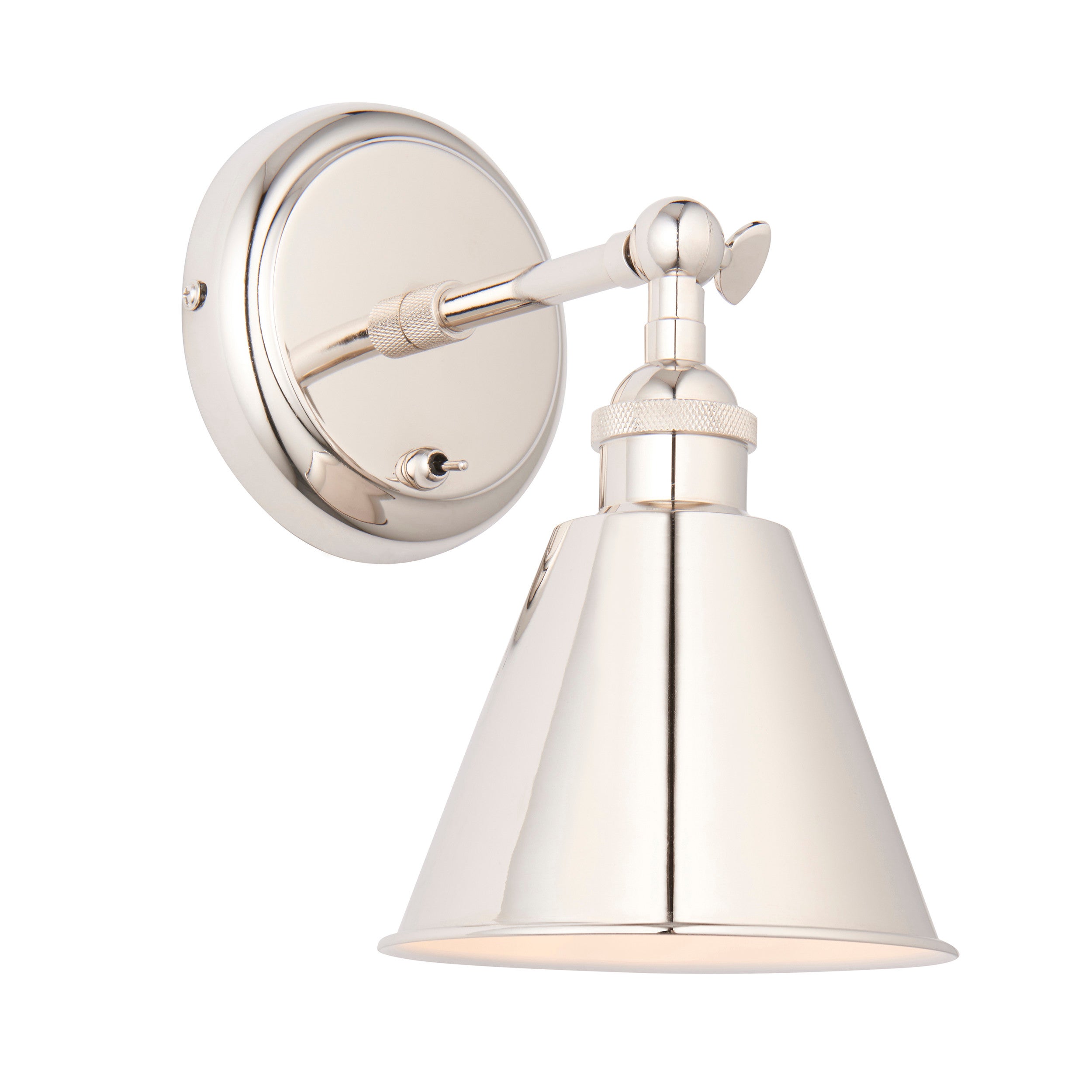 Kinkiet z włącznikiem HAL niklowy 1xE14x15W metal wym:23,3x14x32cm IP20 Endon