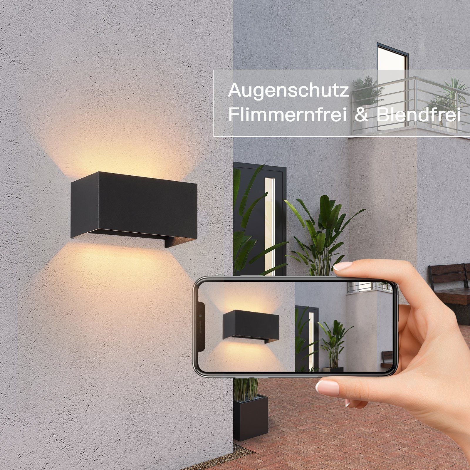 NETTLIFE Candeeiro de parede LED Preta IP65 Ajustável G9 Interior e Exterior Branco Quente - 7