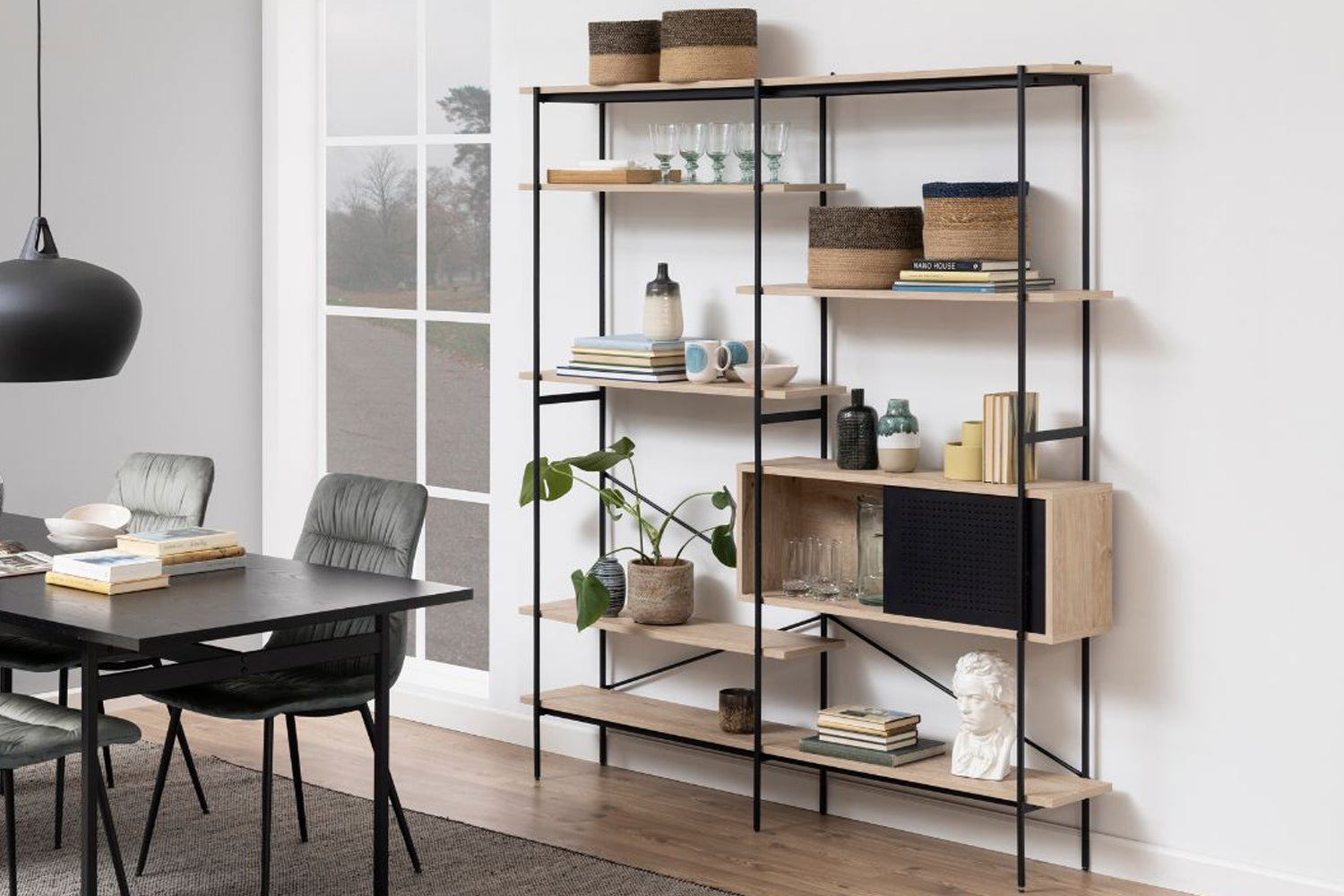 Libreria A 3 Ripiani In Metallo Con Ruote – Scaffale Industriale Per Libri, Riviste E Documenti, Organizer Moderno Per Soggiorno E Camera