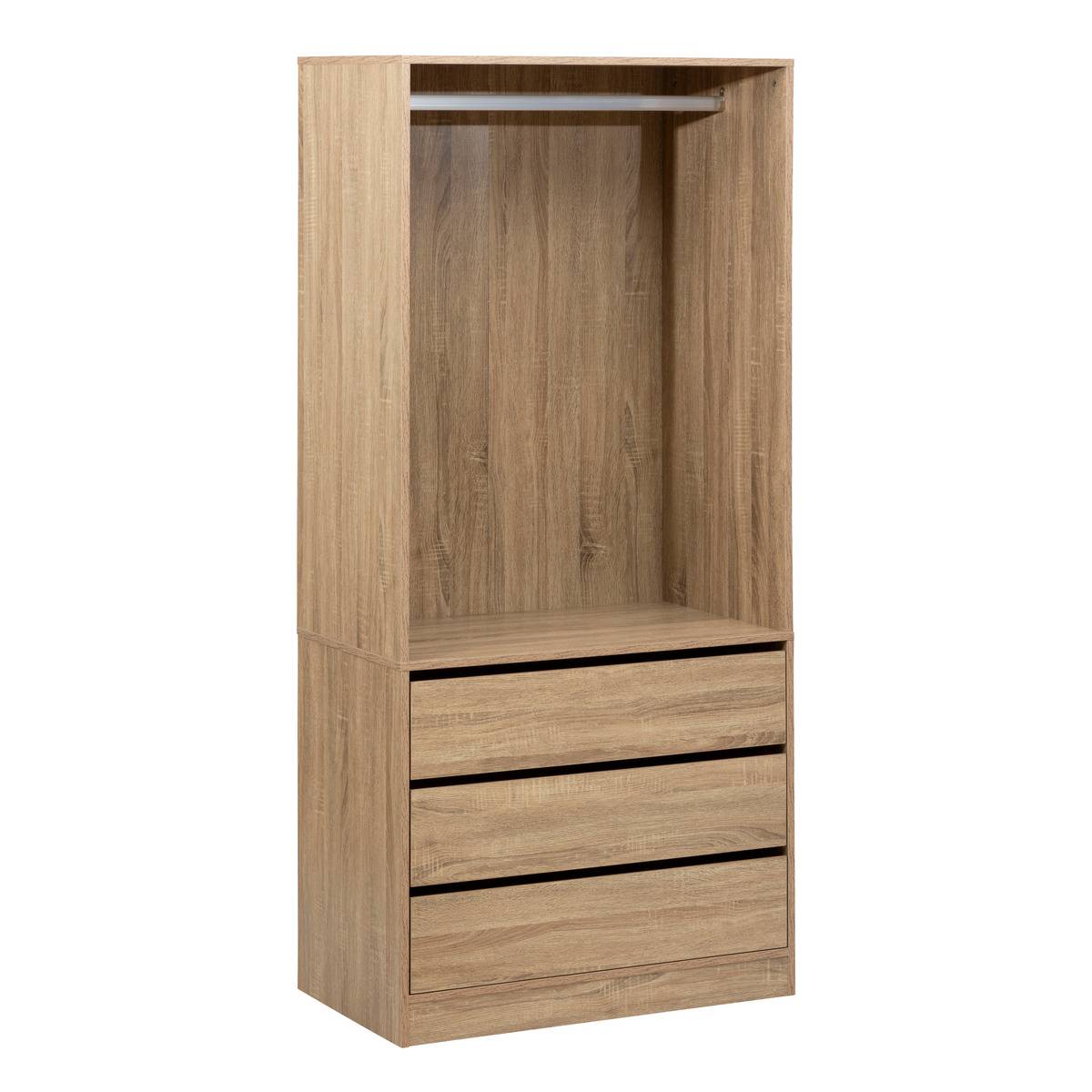 5Five Simply Smart 5Five, Armadio A 3 Cassetti Dolo Con Appendiabiti Effetto Legno , Leroy Merlin
