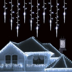 Rideau Lumineux 8 Modes L3 X H2 Contrôleur 8 Modes Guirlande Lumineuse Rideau De Glaçons à Led Pour L'extérieur Décoration Balcon Fenêtre Toit Minuterie