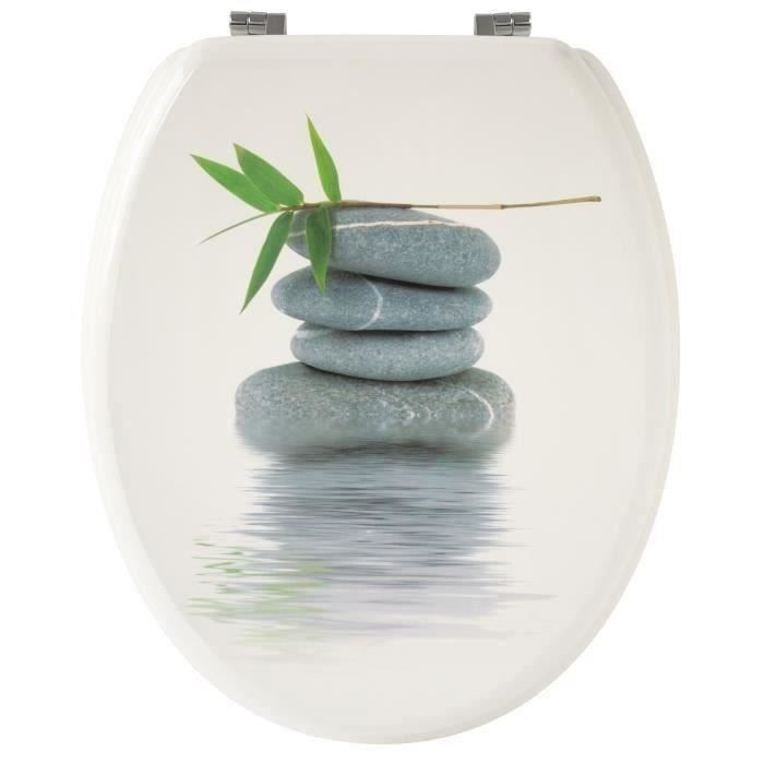 Sticker Abattant WC Galets Sable - 35x42cm - Déco Facile Et Amusante Pour Tes Toilettes