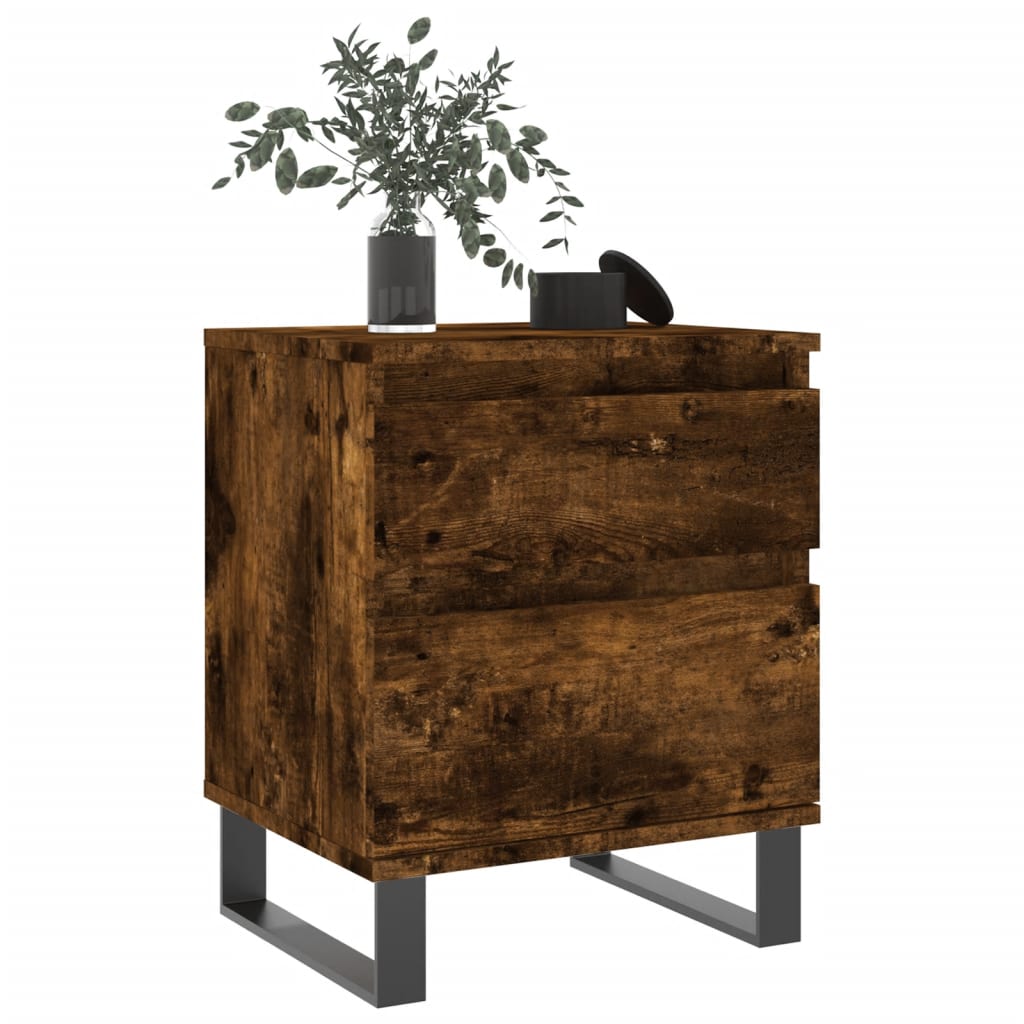 Maison Exclusive - Tables de chevet 2 pcs chêne fumé 40x35x50 cm bois ingénierie - 3