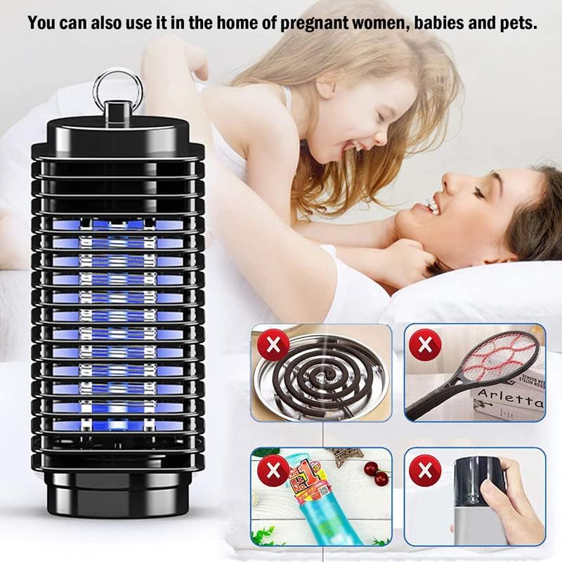 Lampe anti-moustique extérieure, piège à mouches électrique UV pour intérieur, piège à mouches anti-moustiques, portée efficace de 90 mètres carrés - 4