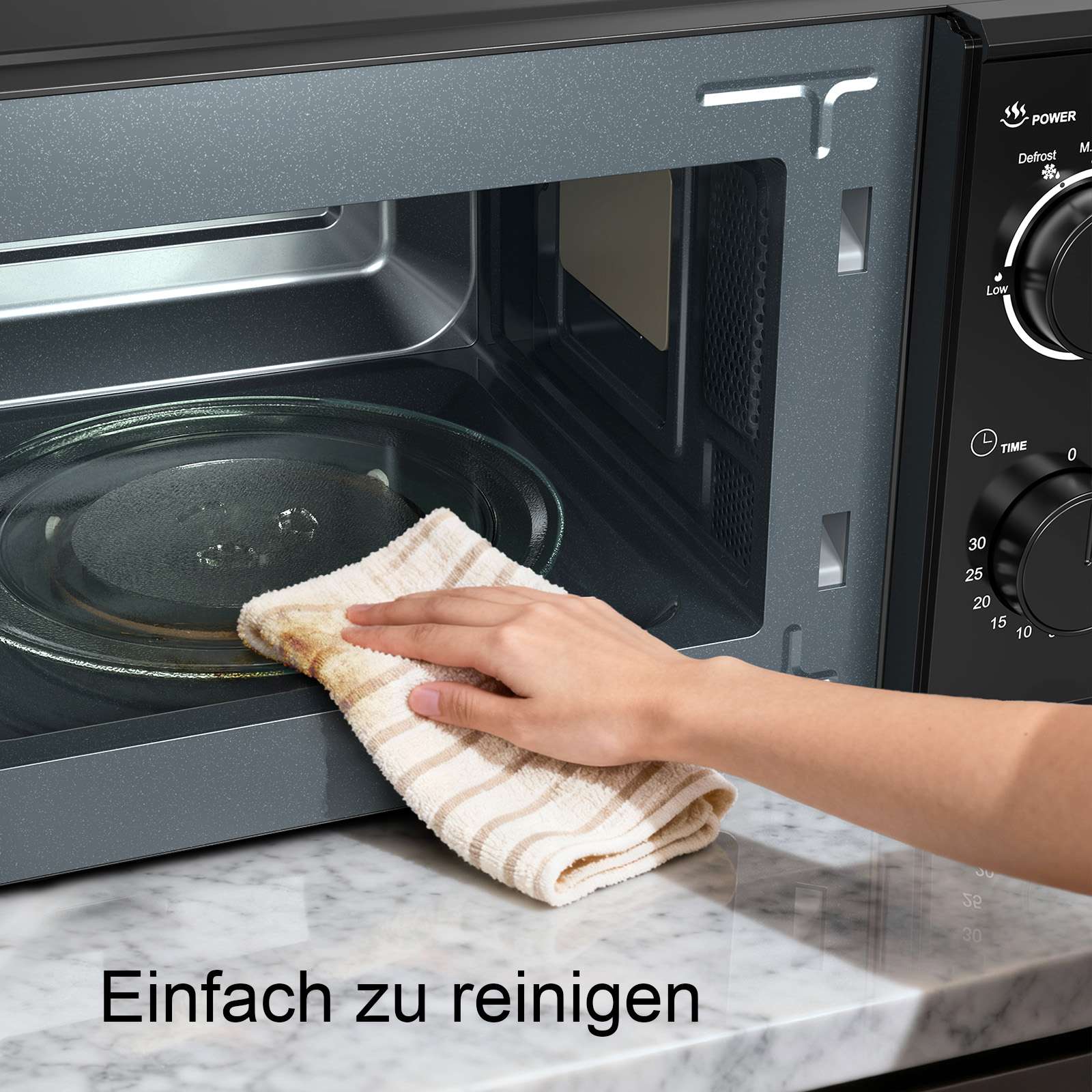 Micro-ondes 20L mécanique compact – Chauffage uniforme 360°, facile à utiliser et à nettoyer - 3