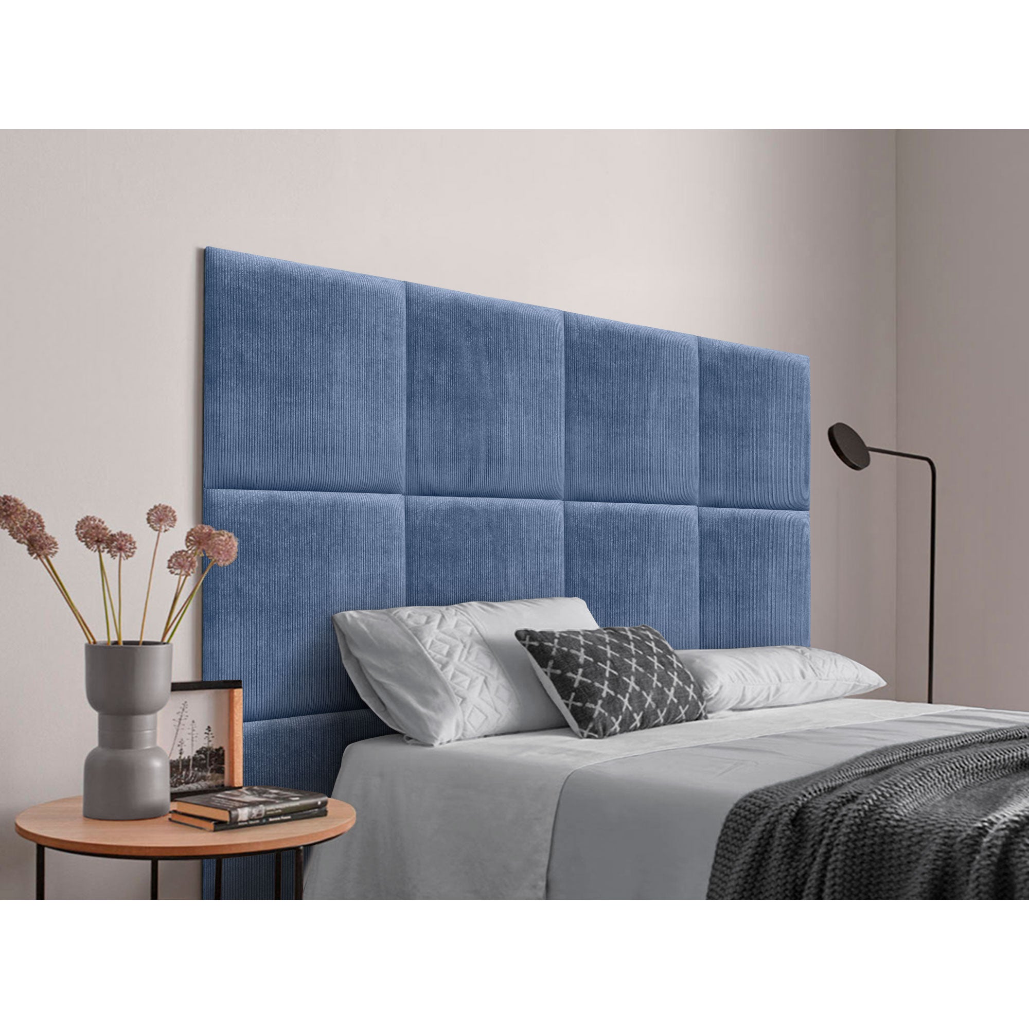 Tête De Lit Avec Rangement 120 Cm DJEKA - Bois Blanc, 4 Compartiments, Design Contemporain - 2