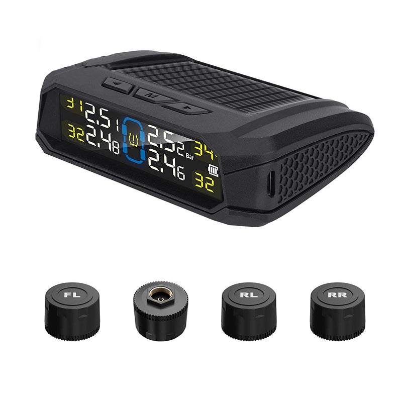 TPMS Wireless Per Monitoraggio Pressione Pneumatici - 4 Sensori Con Display LCD Solare - Foto 12