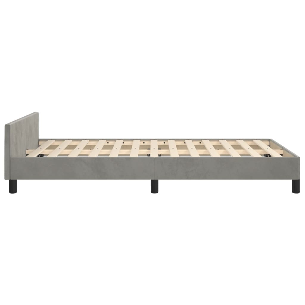 Cadre de lit sans matelas, en velours, gris clair, pour la chambre, 120 × 200 cm - 7