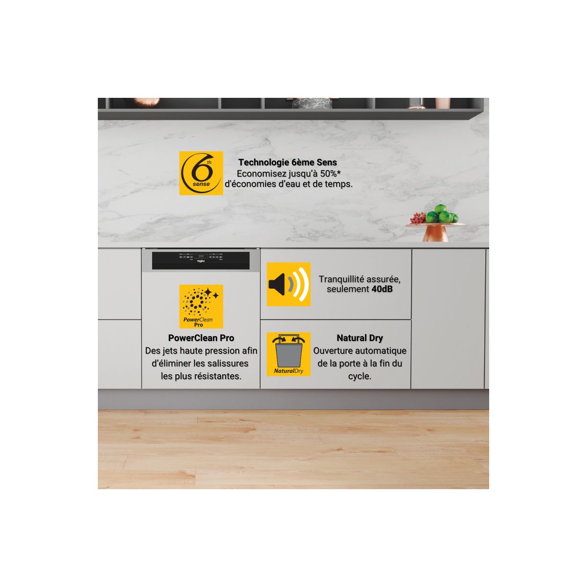 Lave vaisselle encastrable WHIRLPOOL WD0BD851AX 6èmeSens - 2