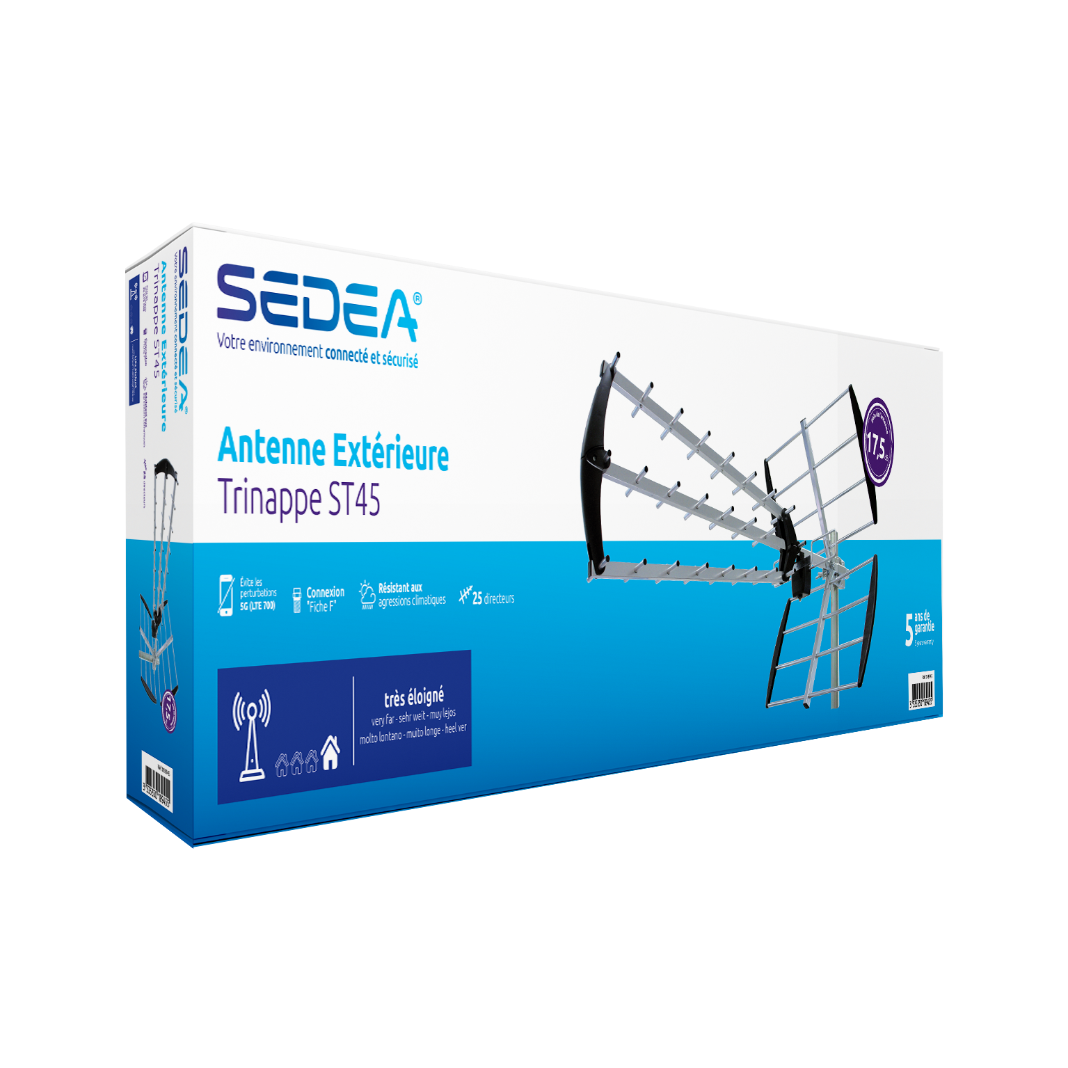 Antenne Trinappe UHF extérieure ST45 | 21-48 | LTE700 - 3