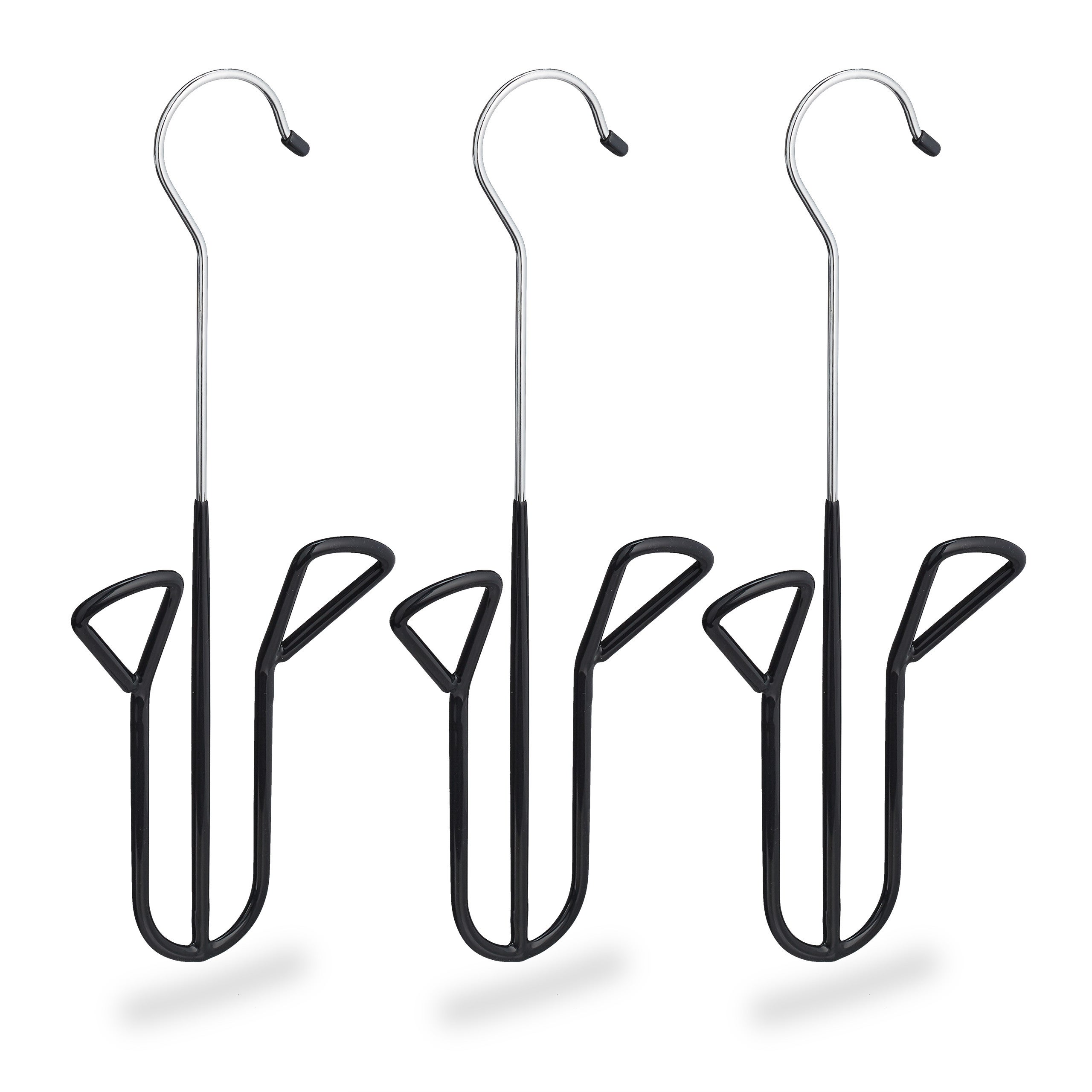 Lot De 10 Cintres Plastique PAFEN Noir, 40 Cm Avec Crochets Et Surface Antidérapante - Neuf