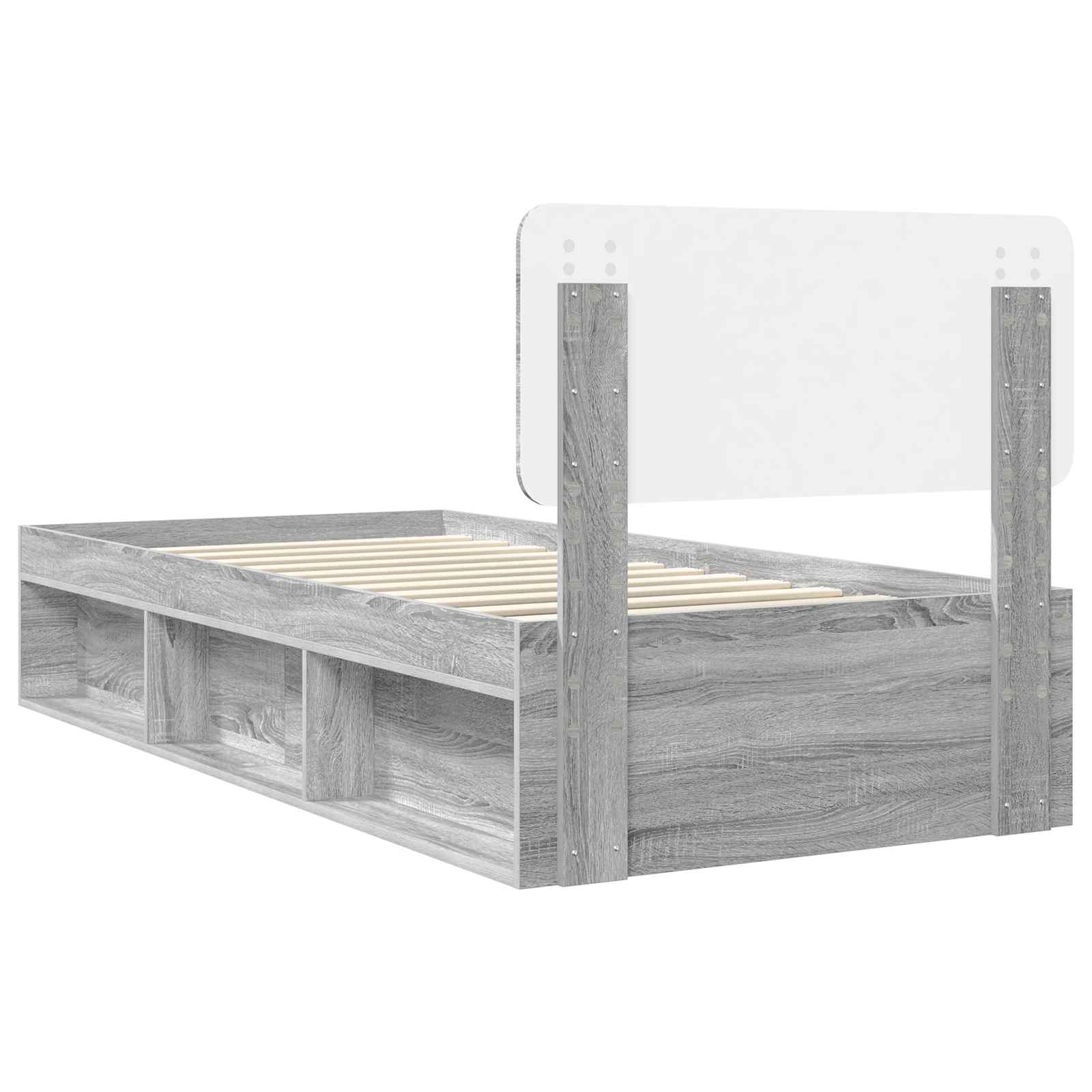 Cadre de lit Gris 100 x 200 cm Pin massif - 9