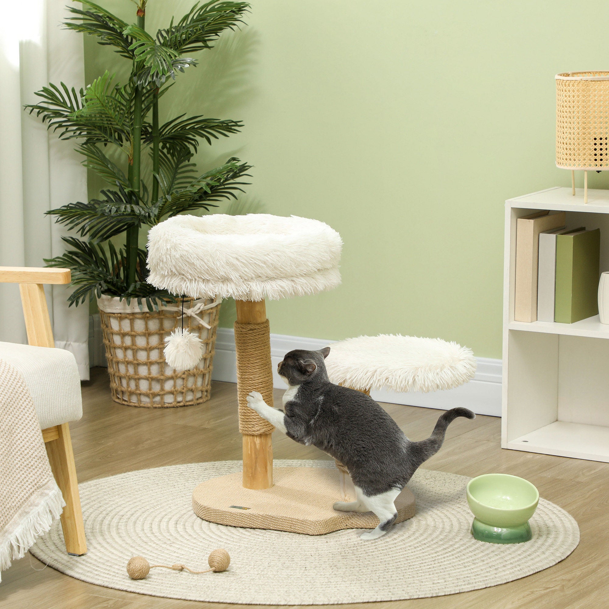 Arbre à Chat Avec Griffoir Palmier Et Balle - 80cm - Multicolore - Pfotenolymp