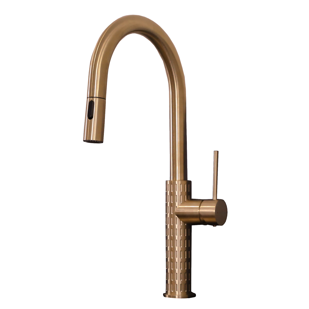 Architek Bateria zlewozmywakowa wyciągana głowica prysznicowa kolorze szczotkowanej miedzi