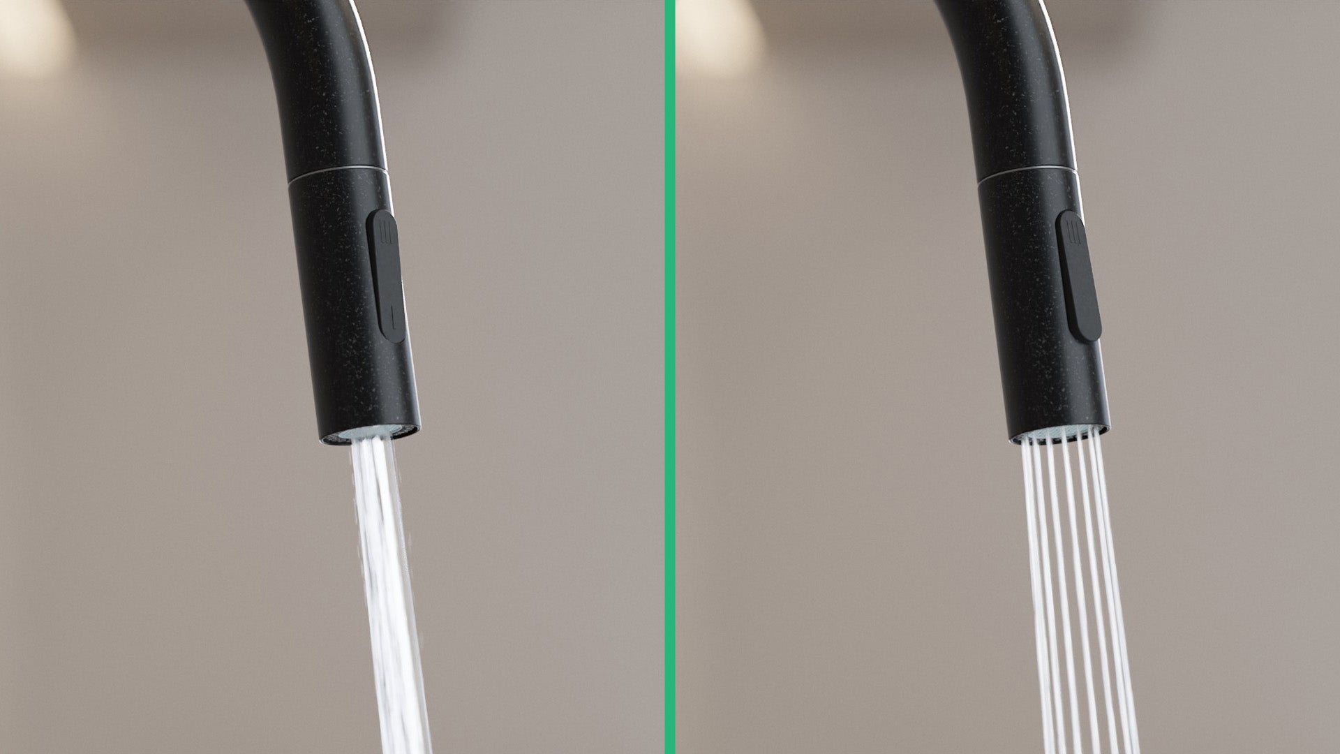 PRIMAGRAN Rubinetto da cucina 9010 nero con due tipi di getto, Rubinetto ad alta pressione, Rubinetto da cucina girevole a 360° - 4