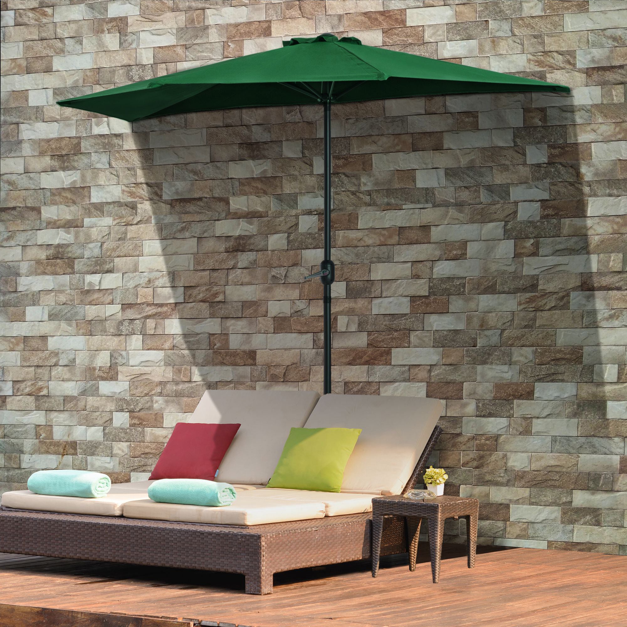Demi parasol Polyester Outsunny - 2