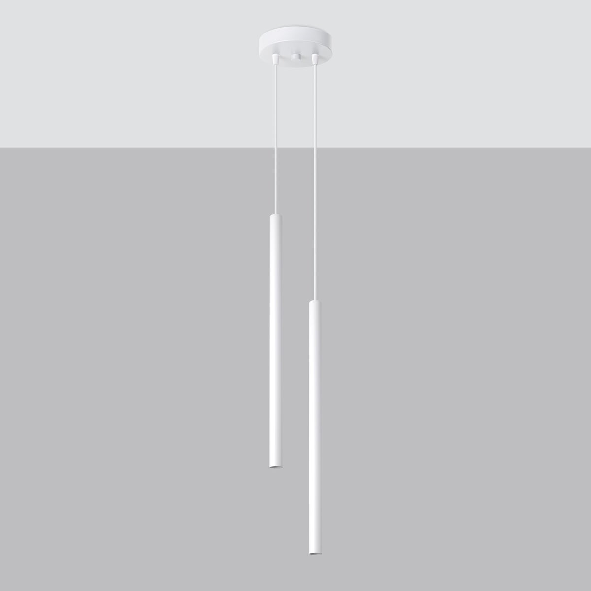 Lampa wisząca BRILL 2 biała LED 4000K - 15x15x118cm Sollux