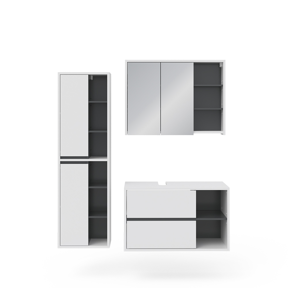 Vicco Zestaw mebli łazienkowych Viola, Biały, 3 części