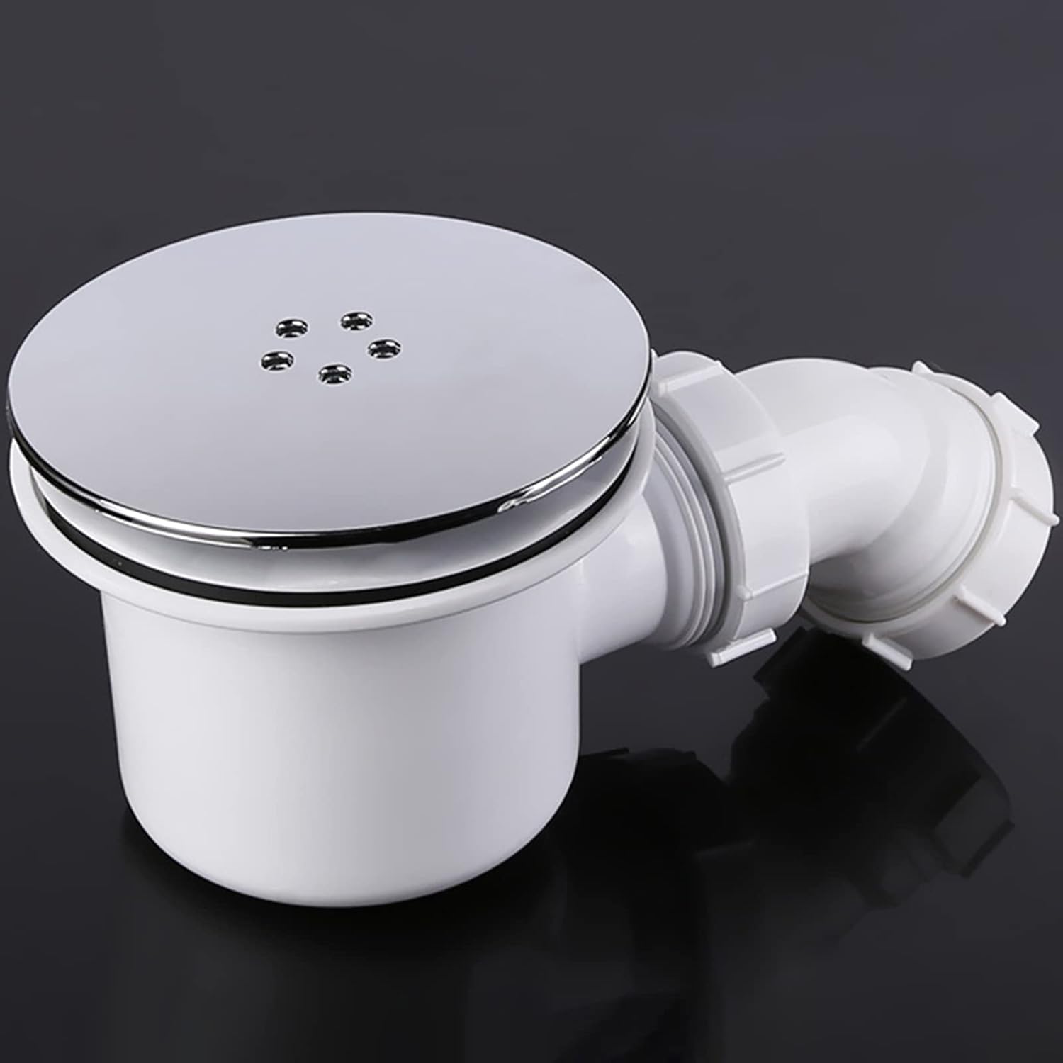 Bonde de Douche 115mm, Remplacement de Couvercle de Siphon Douche, Capot Bonde Universelle, Prise de Douche Chromé, Débit Rapide - 3