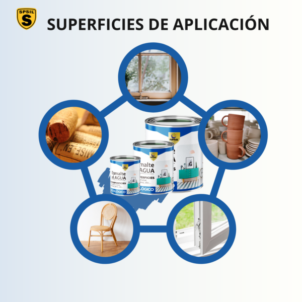 SPSIL Pintura Esmalte Ecológica al Agua Naranja Mate 375 ml - Para Muebles de Madera, Metal y Jardín - 3