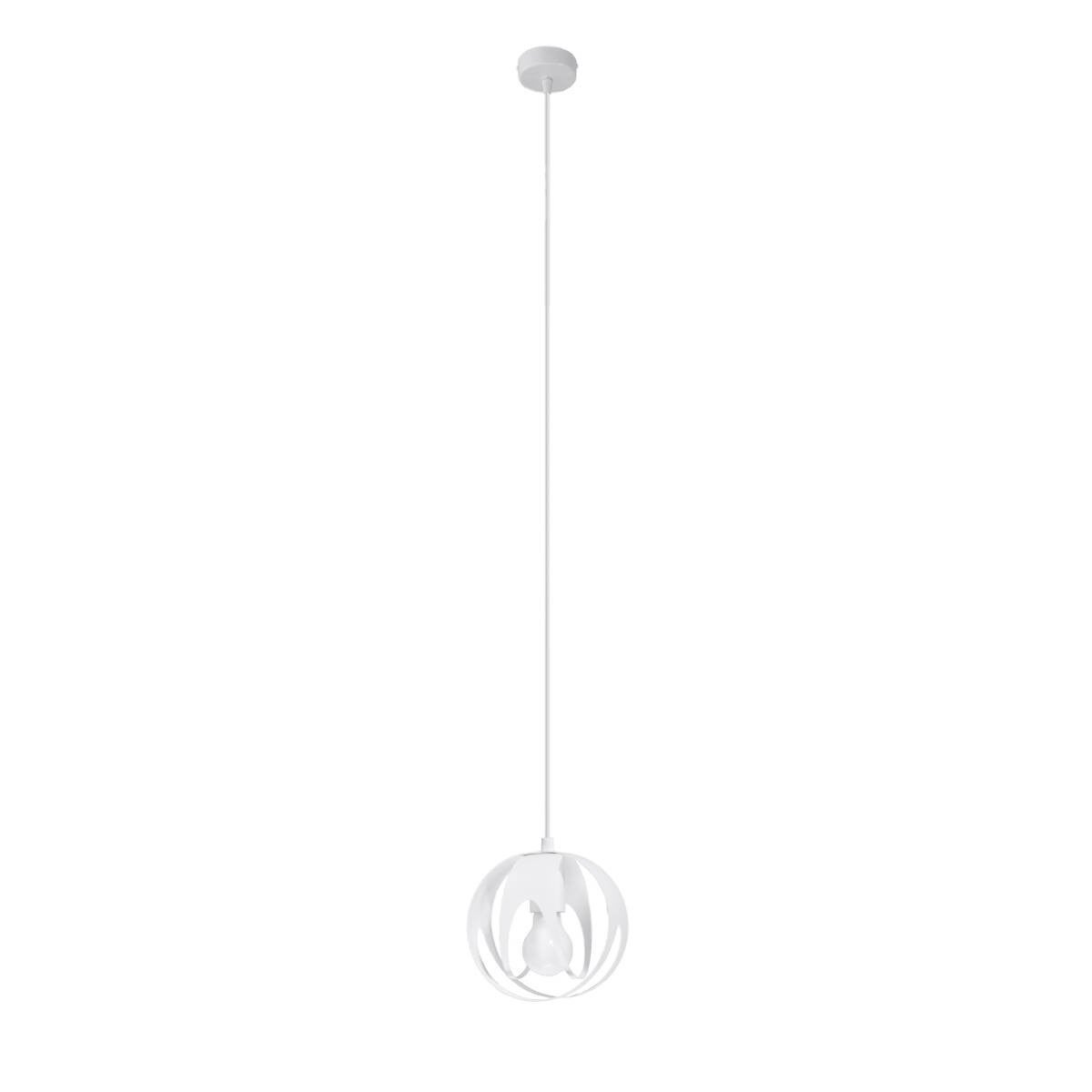 Lampa wisząca Tulos biała 1xE27x15W wym: 125 x 16 x 16 cm metal Sollux Lighting