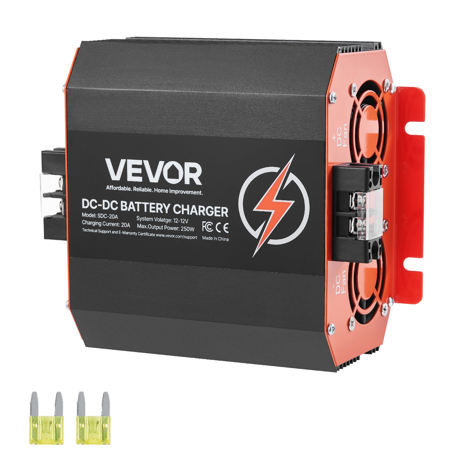 Ładowarka 12 V 20 A DC/DC 250 W Akumulatory kwasowo-ołowiowe litowo-AGM GEL/mokre VEVOR