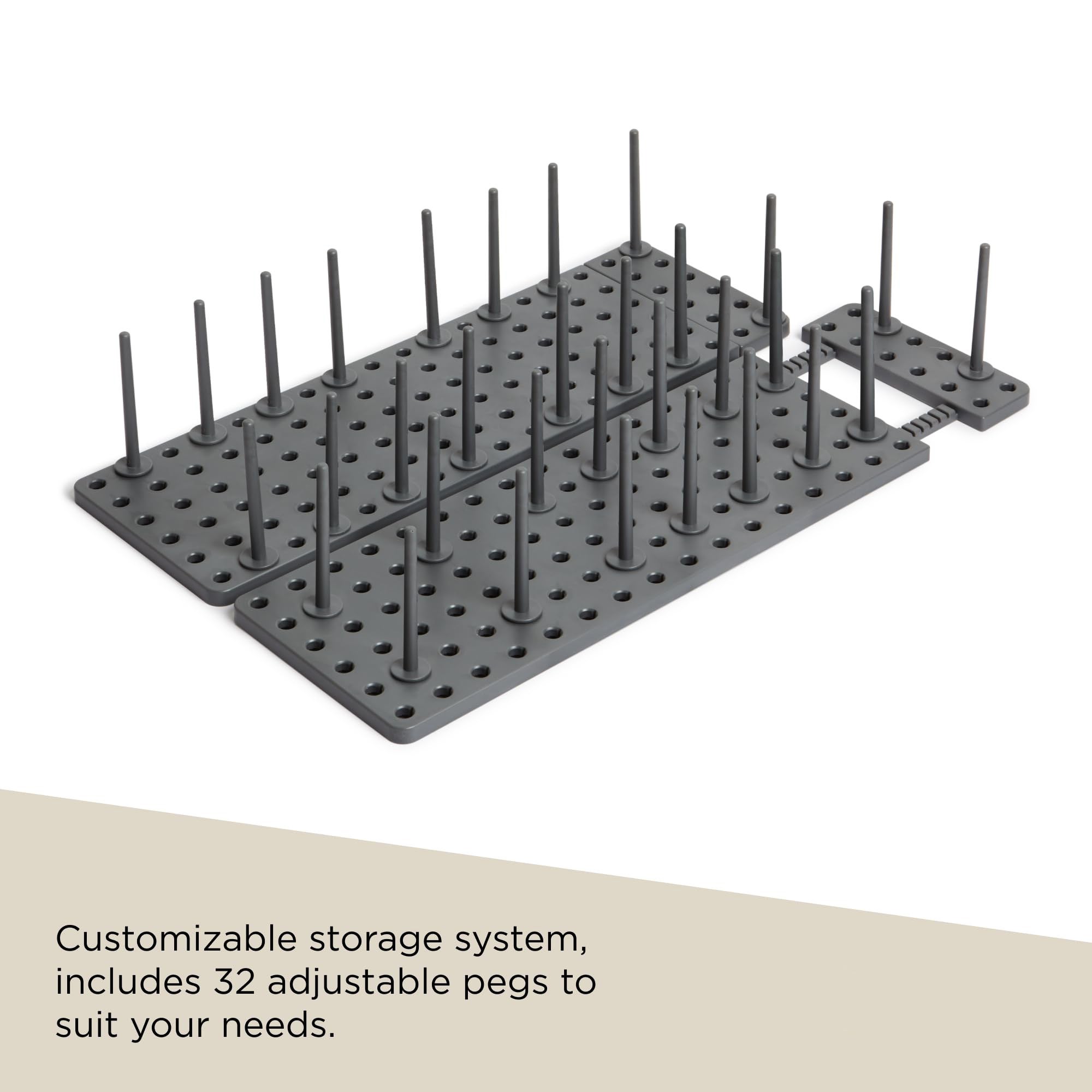 Organiseur de placards, étagères et tiroirs de cuisine, système de rangement réglable pour contenants alimentaires, casseroles, Lot de 2,45x30x10 - 7