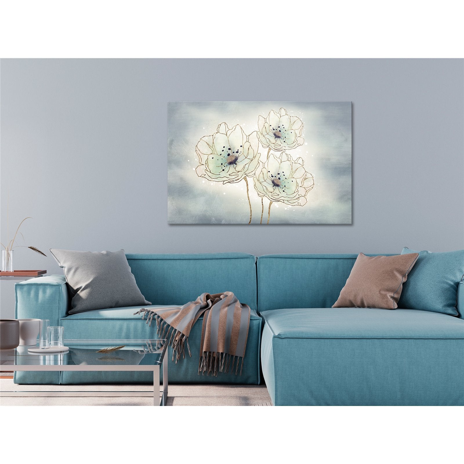 Tableau Ocean Flowers Wide - 120 x 80 cm - 2