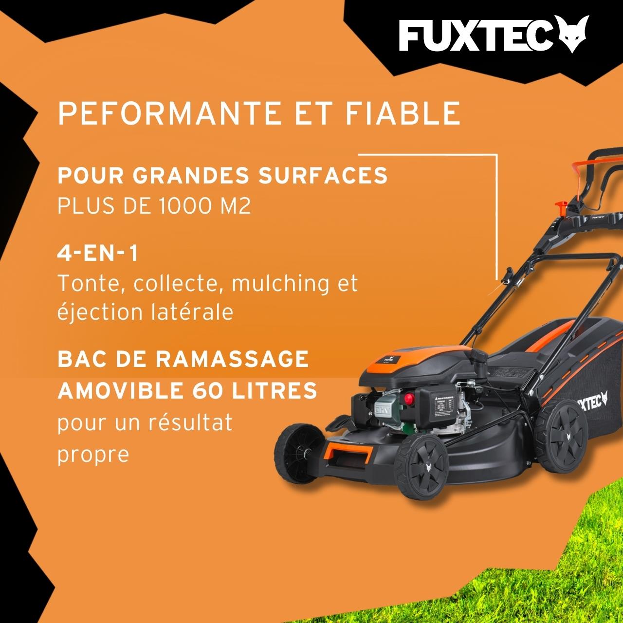 Tondeuse à Gazon Thermique Autotractée 170 cm³ 51 cm - Vitesse Réglable, Bac 60L, Easy Clean - FX-RM5170PRO - FUXTEC - 5