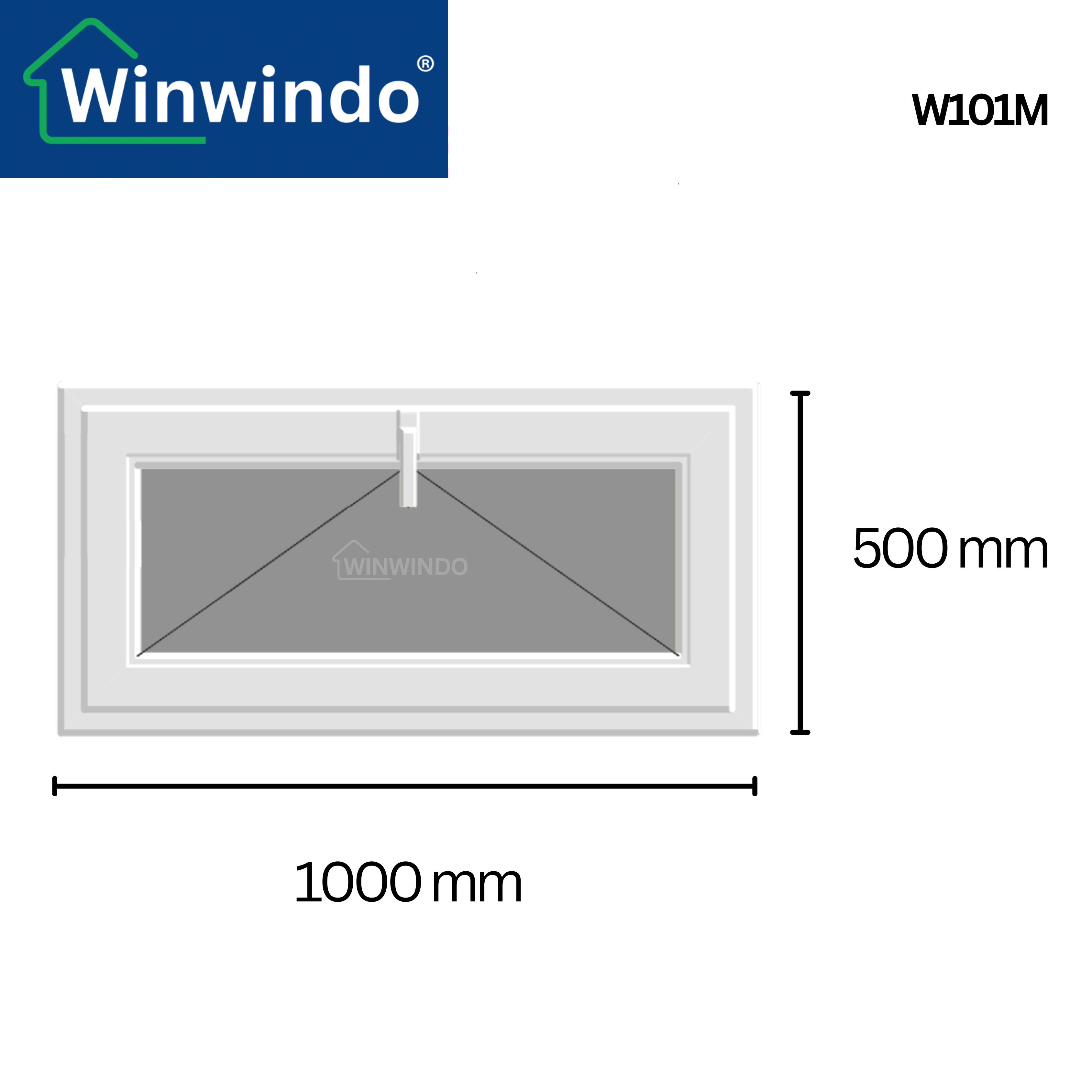 Fenêtre PVC Renforcé 50×100 cm blanche à soufflet | Verre dépoli – Profilé Aluplast - 3