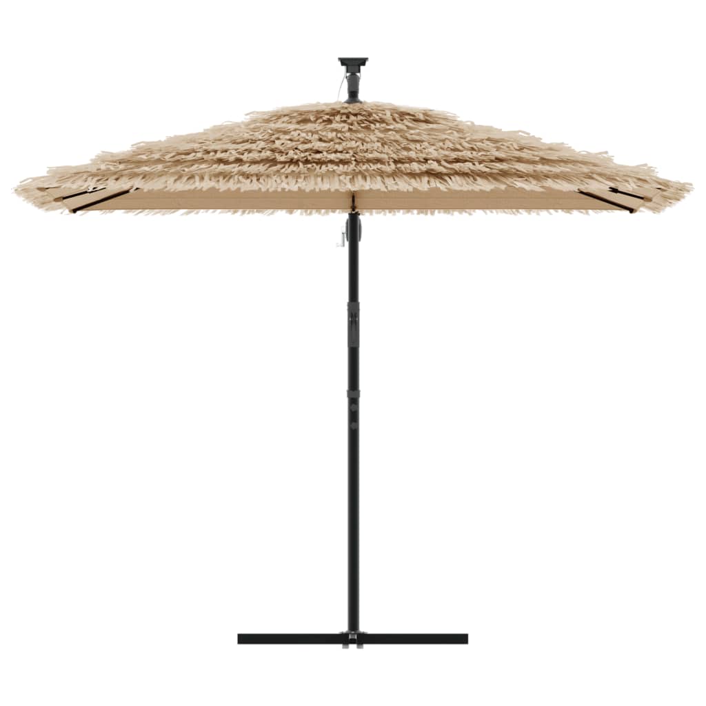 Parasol de jardin avec LED et mât en acier marron 269x269x235cm vidaXL - 5