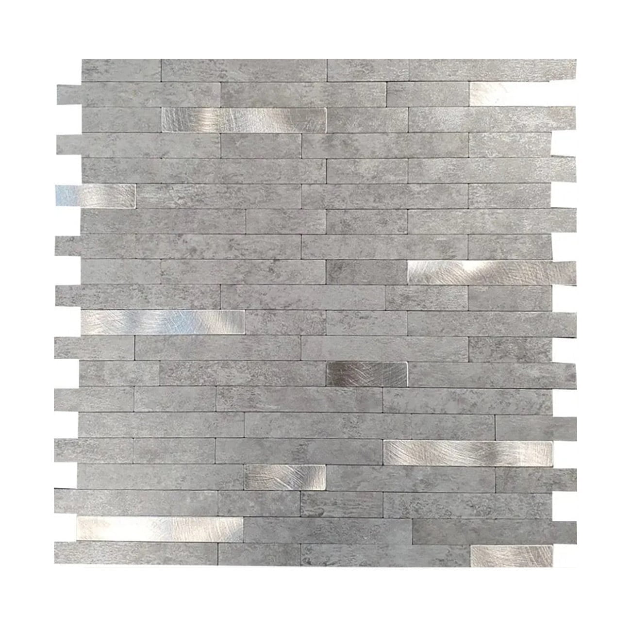 Revestimiento de Pared Mosaico Autoadhesivo Piedra Classic Grey Silver – 30,2x29,2 cm, Grosor 0,4 cm - 2