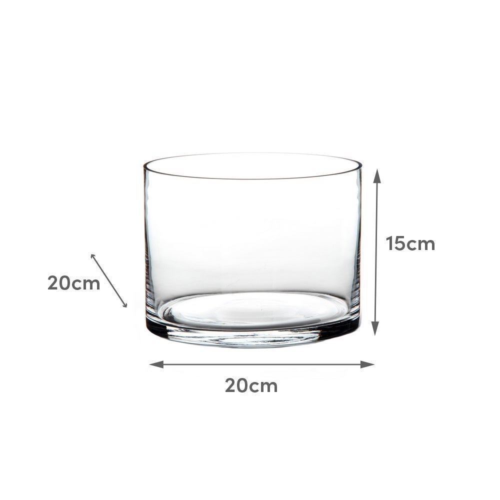 Vase cylindrique en verre transparent - 3