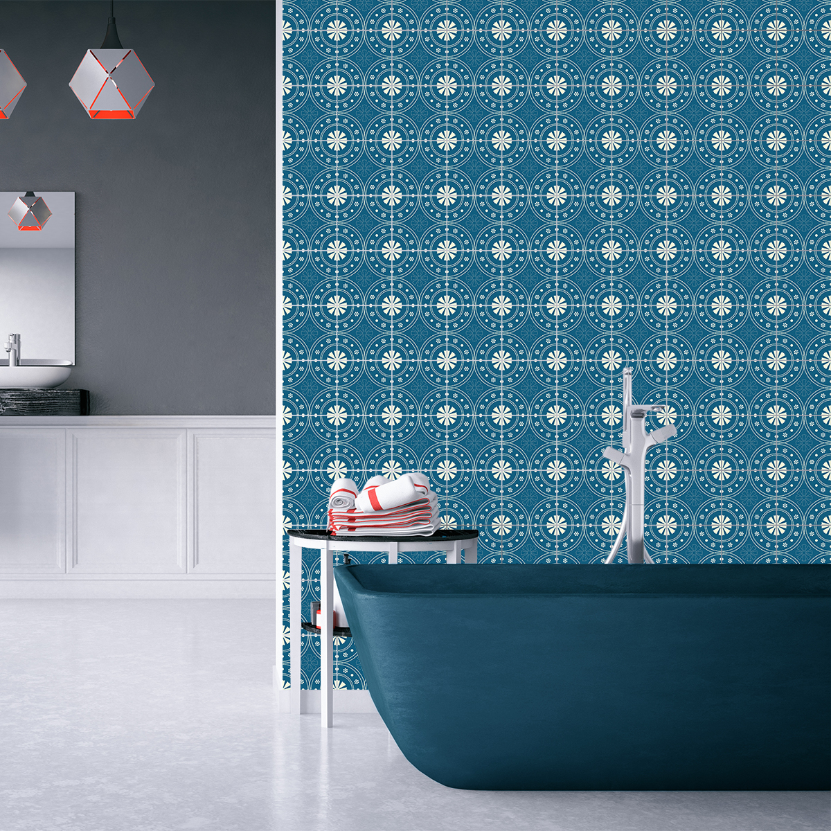 24 adesivi piastrelle di cemento azulejos ignatia - Sticker adesivo - adesivi murali - 24stickers15x15cm - 5