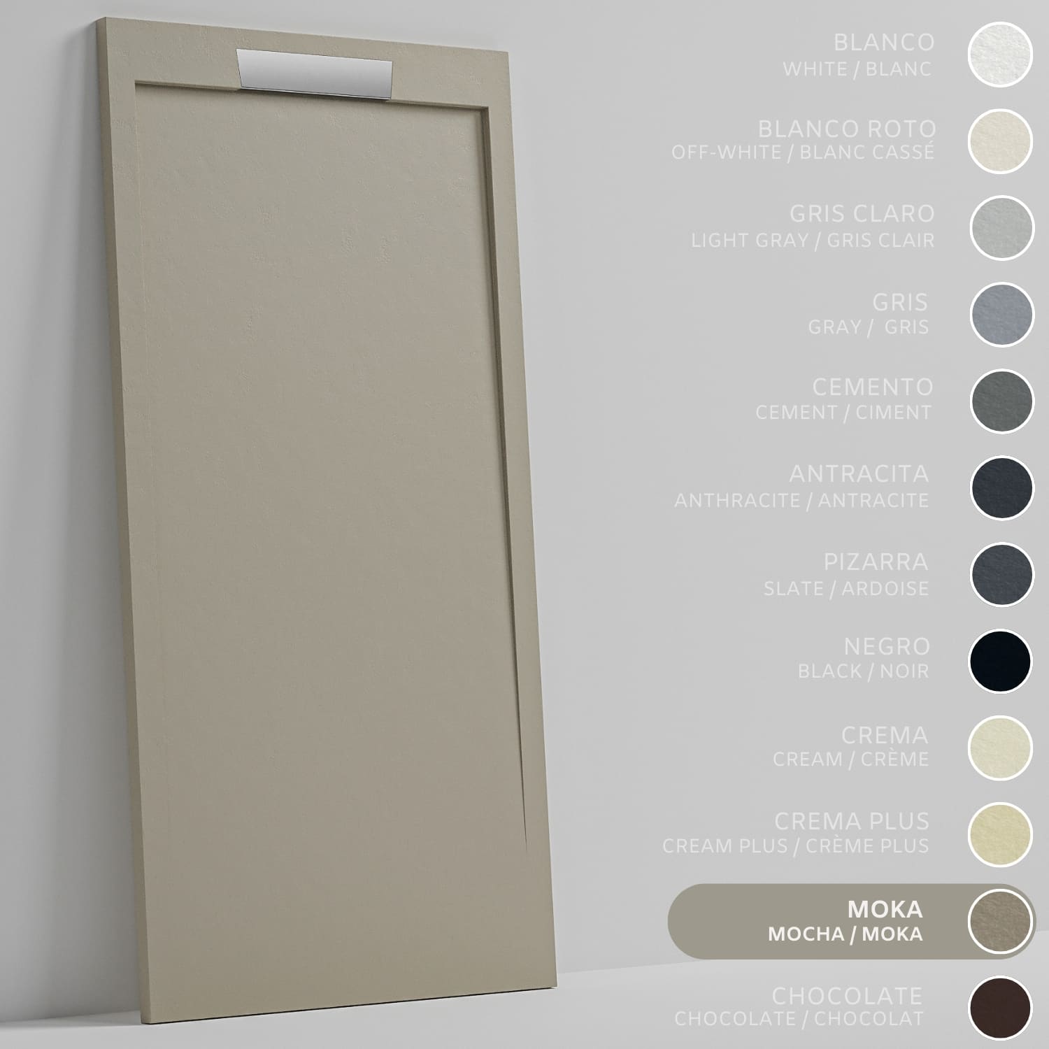 SOULHOME Brodzik prysznicowy– Żywica– Gel Coat– Gładka/Kamienna tekstura – Antypoślizgowy – Moka- 110X70- Niski 3cm– Elegancki