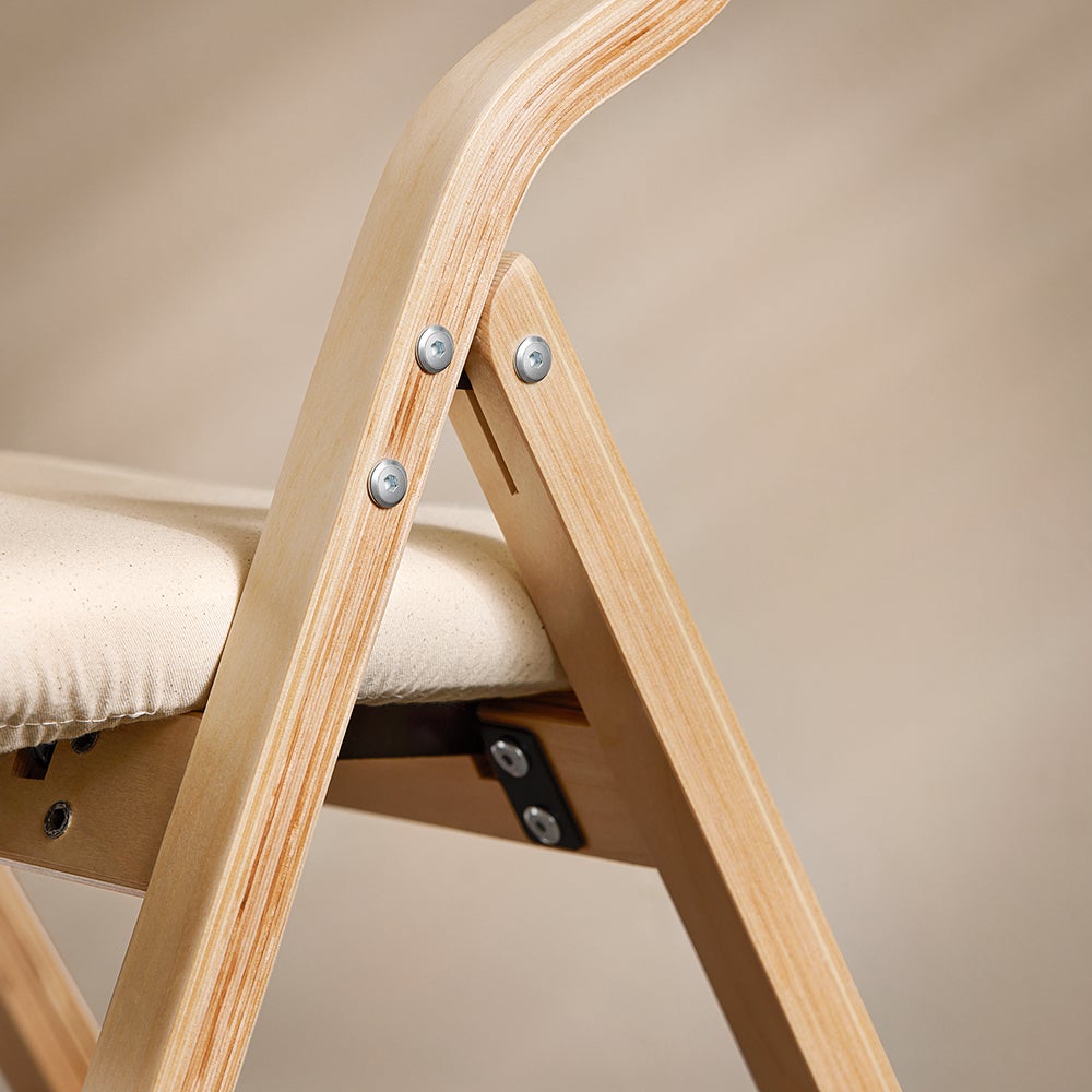 SoBuy FST40-W Chaise pliante en bois avec assise rembourrée, Chaise pliable pour Cuisine, Bureau,Gris-Blanc - 5