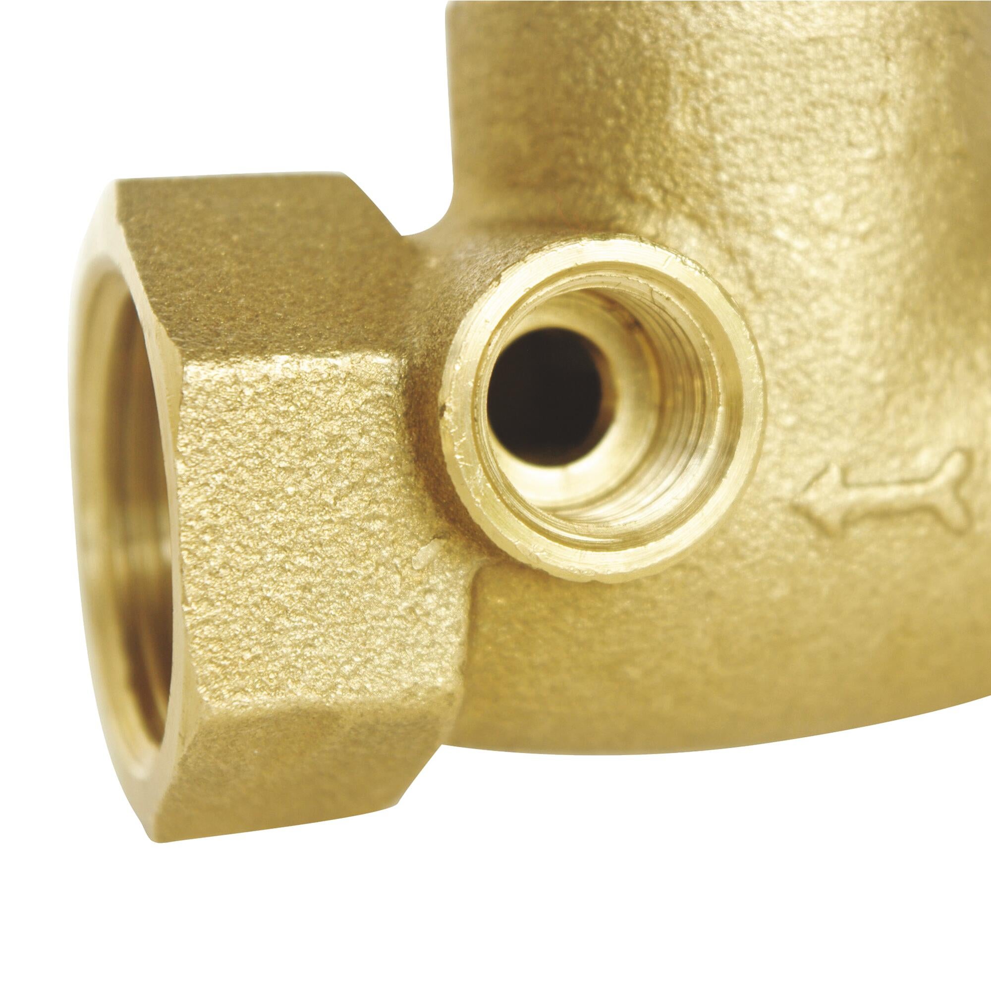 Robinet d'arrêt à potence à purge à souder - Pour tube cuivre 12mm - Laiton brut - 4