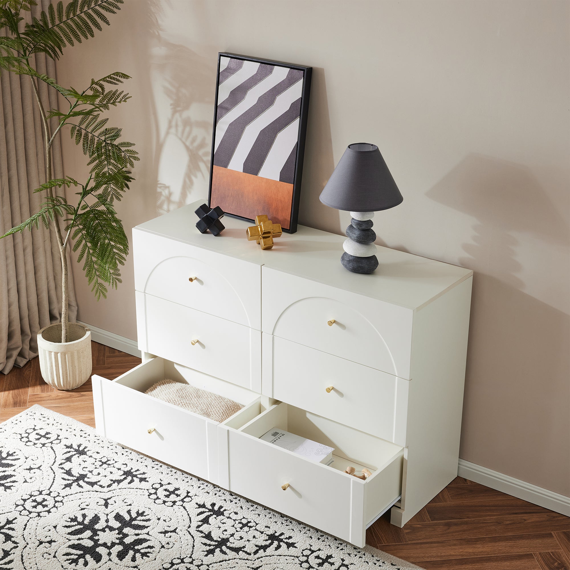 Home Collective Commode à Six Tiroirs élégante Pour Intérieur Minimaliste 109 Cm De Haut Et 40 Cm De Large Pour Salon, Chambre à Coucher, Couloir, Armoire, Buffet, Haut Buffet, Grand Espace De