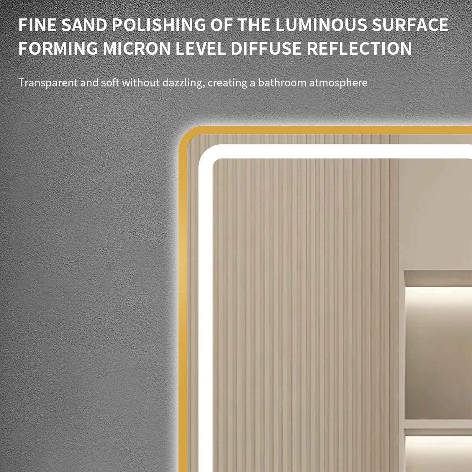 Espejo de baño LED anti-vaho inteligente 40*60, luz 3 colores regulable, doble alimentación. - 6