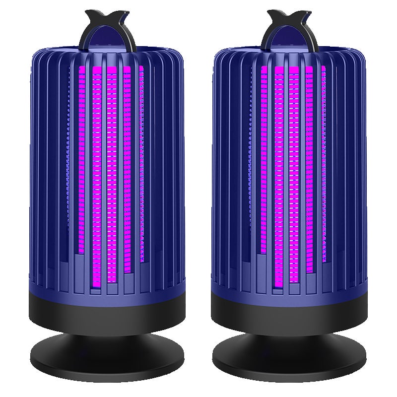 Zestaw 2 cichych, elektrycznych lamp na komary do domu, niebieskie, 106 x 235 mm