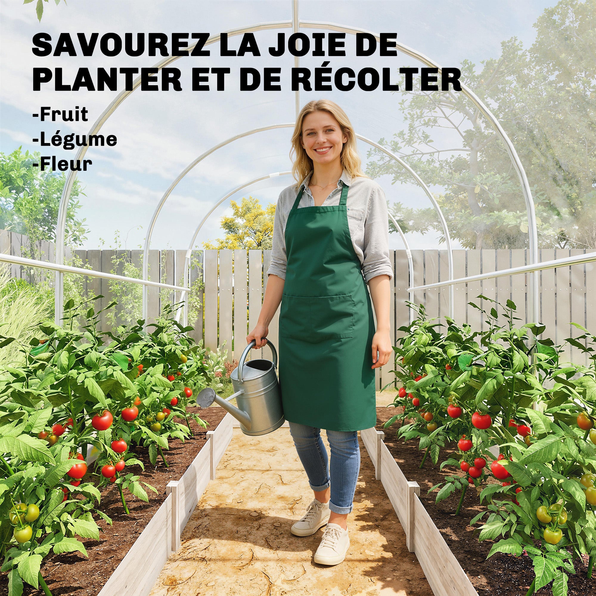 Serre de jardin tunnel polyéthylène Outsunny - 7