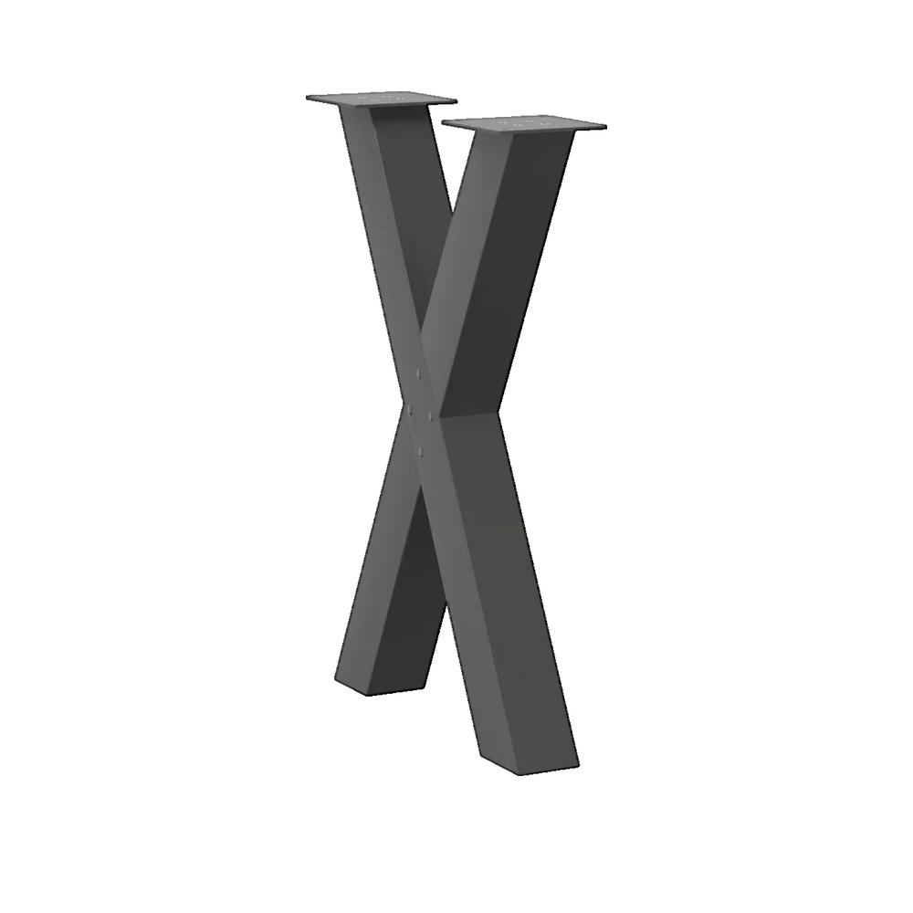 Nogi do Stołu Jadalnianego vidaXL Metalowe X Kształt Szary 2 sztuki