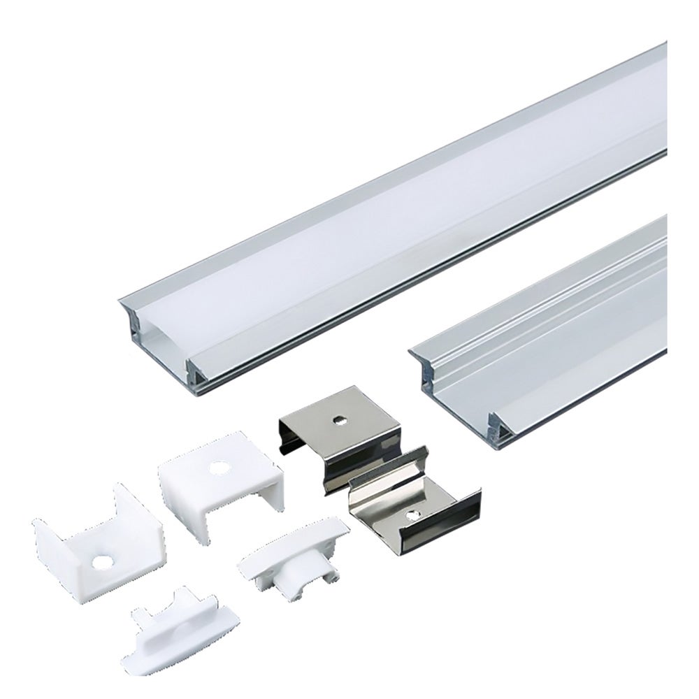 Profilo in Alluminio Angolare Colore Silver per Strip LED (Max l: 10,5mm) Copertura Satinata 2000 x 15,8 x 15,8mm - 4