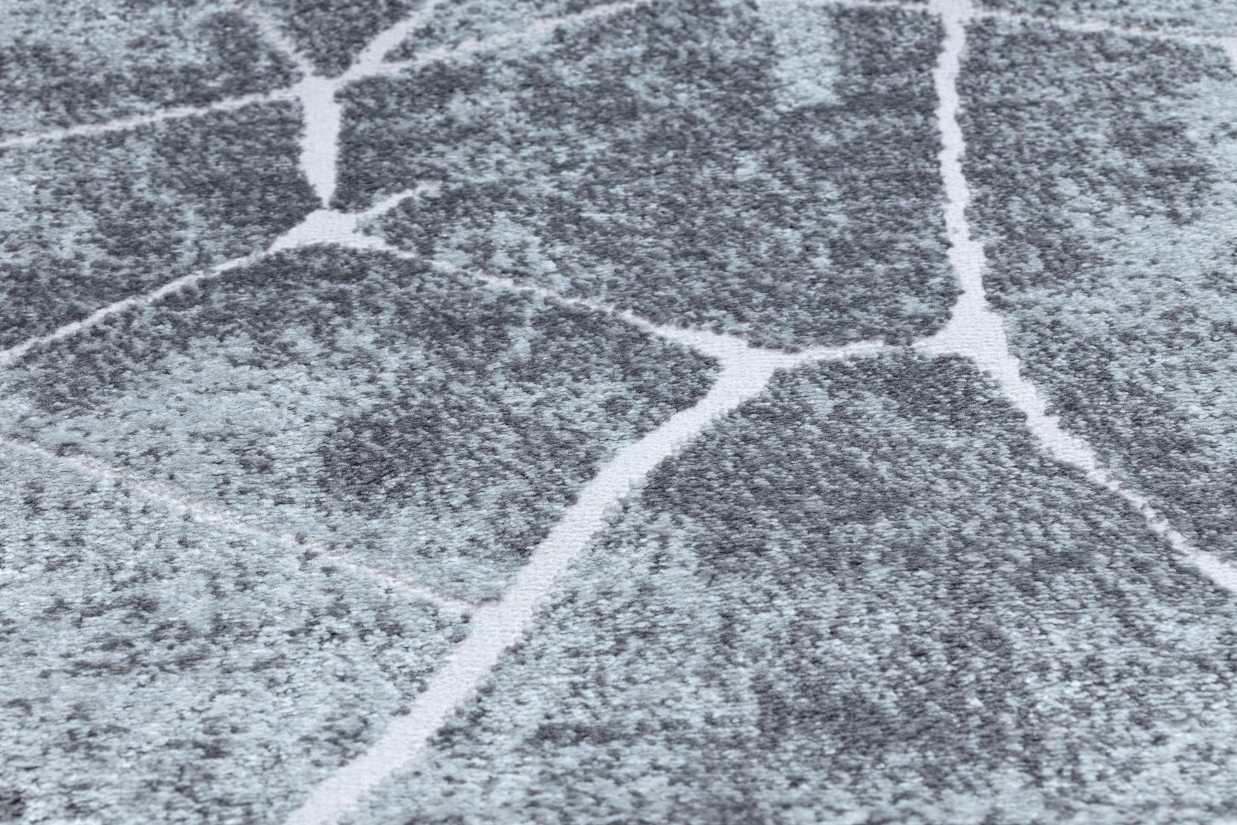 Tapis de couloir Structural MEFE 2783 Marbre deux niveaux de molleton gris 80 cm 80x160 cm - 5