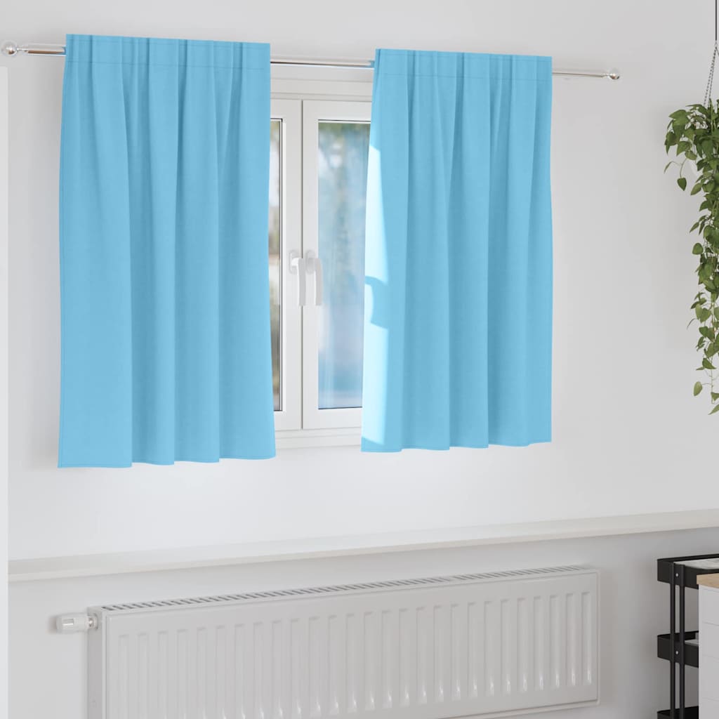 Firany blackout z kółkami 2 pcs Jasnoniebieski 140 x 140 cm vidaXL