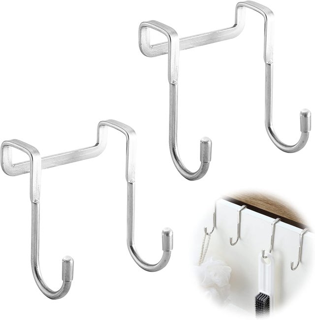 2 pezzi gancio per porta doccia, ganci per porta, appendiabiti per strofinacci, gancio per bagno, gancio adesivo da parete, appendiabiti da cucina,