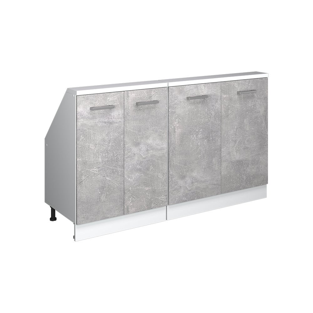 Vicco Szafka kuchenna na dach skośny R-Line, Beton, 140 cm Zestaw 2 sztuk
