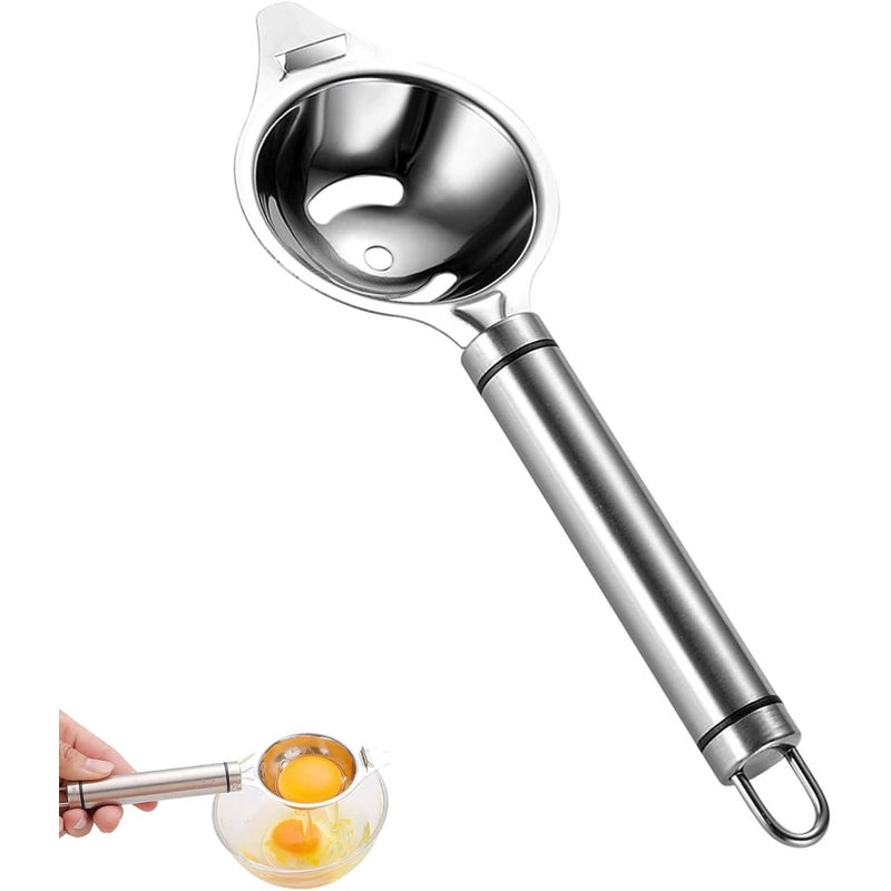 Separator do jajek, stalowy separator do żółtek z uchwytem, filtr do jajek na miękko, gadżet kuchenny
