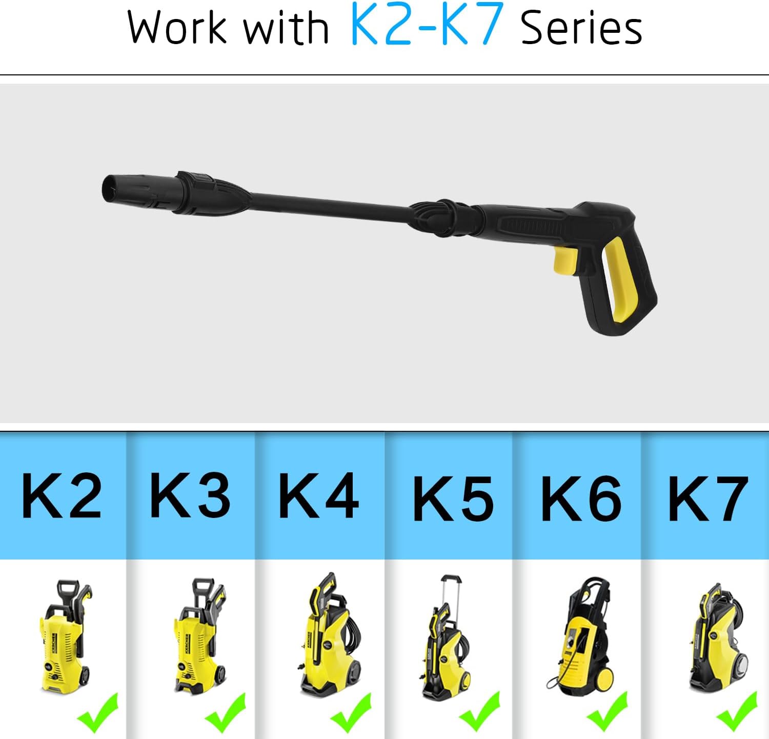 Pistolet i lanca natryskowa zamienna do myjki ciśnieniowej Karcher K2 K3 K4 K5 K6 K7, pistolet natryskowy z szybkozłączem