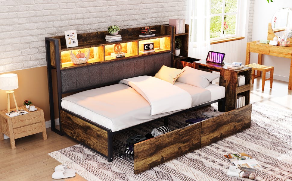 Lit banquette enfant COSY nature etélégant avec tiroirs - SO NUIT Lit banquette enfant COSY nature etélégant avec tiroirs - SO NUIT